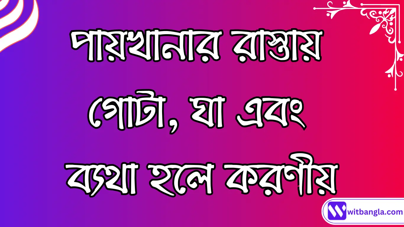 You are currently viewing পায়খানার রাস্তায় গোটা, ঘা এবং ব্যথা হলে করণীয়